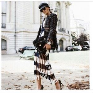 Self Portrait Cut Out Midi Crochet Dress